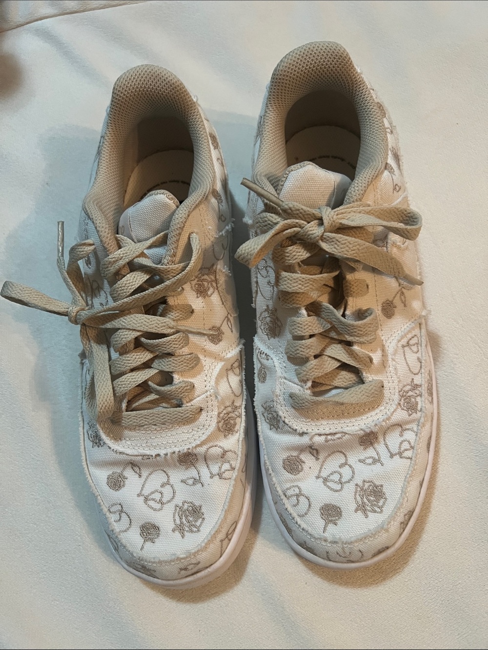 Nike Cream Floral Sketch Lace-Up Sneakers